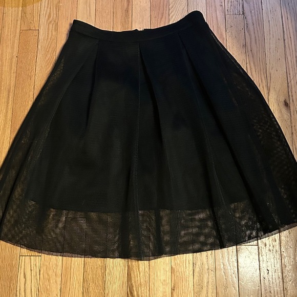 Charlotte Russe Black Mesh Overlay Skirt Midi Length Size Large - Picture 1 of 2